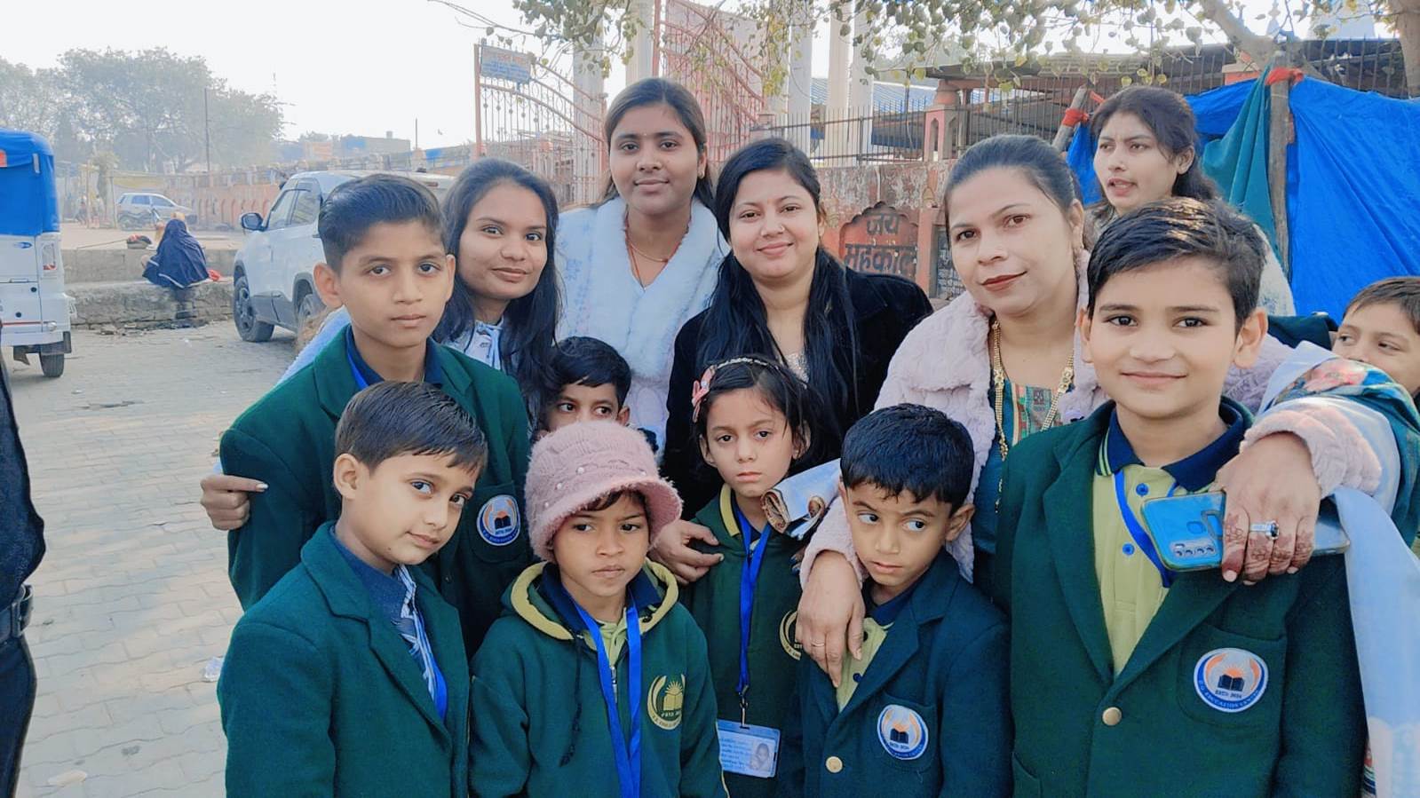 Small group of students