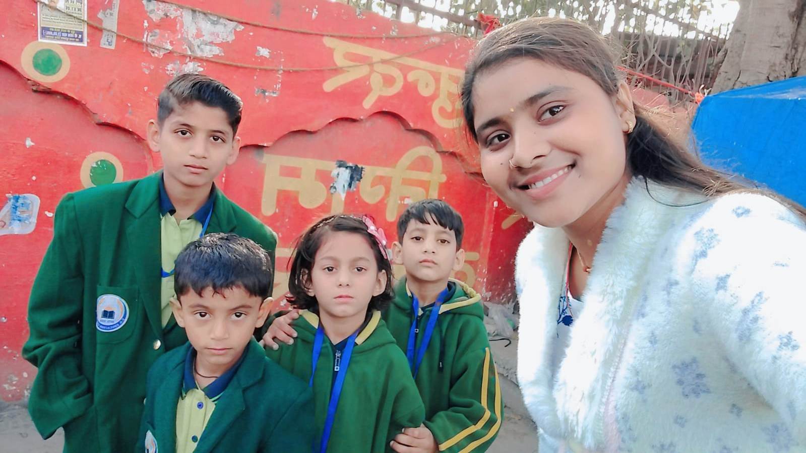 Students with a teacher